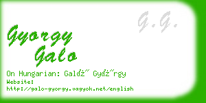 gyorgy galo business card